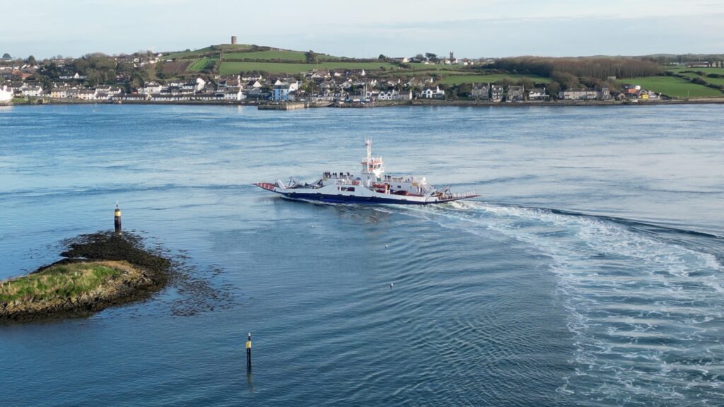 Ferry crossing Strangford Lough towards Portaferry