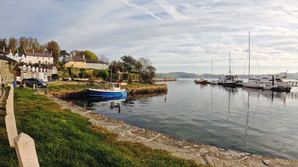 View of the harbour and Strangford Houses